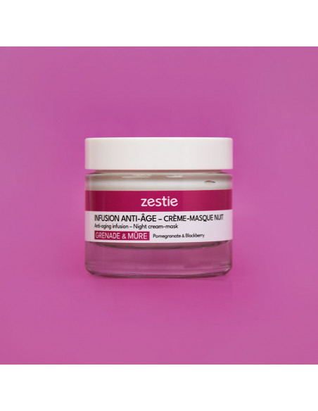 Infusion anti-âge – Crème-masque de nuit – Grenade & Mûre